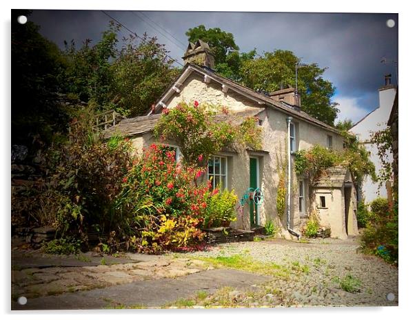  Lake District Cottage Acrylic by Simon Wrigglesworth