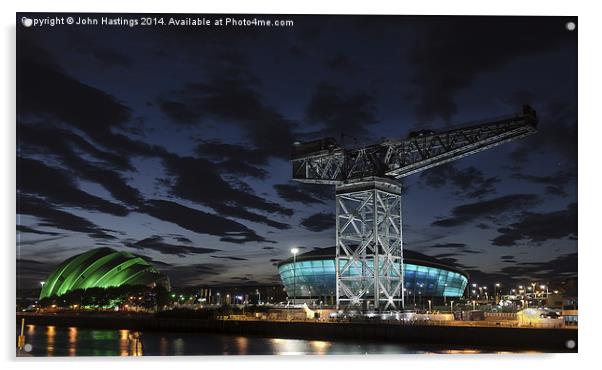 Illuminated Glasgow Landmarks Acrylic by John Hastings