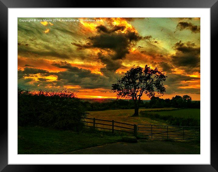  Sunset Over Shildon County Durham Framed Mounted Print by Iain Mavin