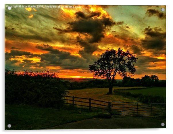  Sunset Over Shildon County Durham Acrylic by Iain Mavin