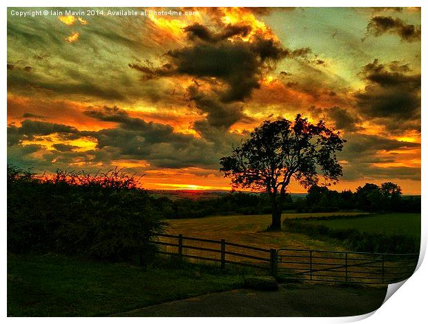  Sunset Over Shildon County Durham Print by Iain Mavin
