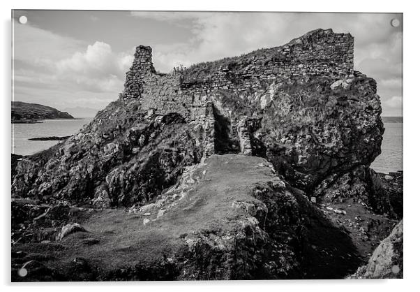 The wonderfully isolated Dunscaith Castle on Skye Acrylic by Stephen Maher