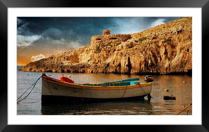  A Boat in Malta Framed Mounted Print by Rich Wiltshire