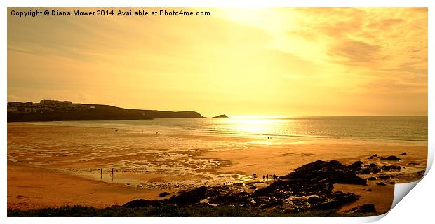  Fistral Beach Sunset   Print by Diana Mower