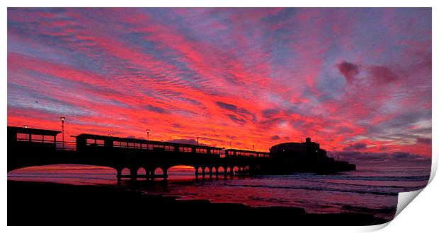  Silhouette pier. Print by paul cobb