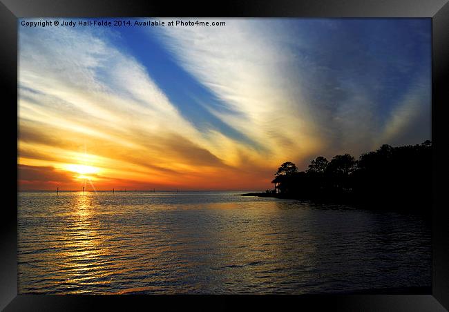 Gulf of Mexico Sunset Framed Print by Judy Hall-Folde