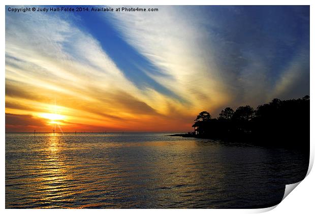  Gulf of Mexico Sunset Print by Judy Hall-Folde