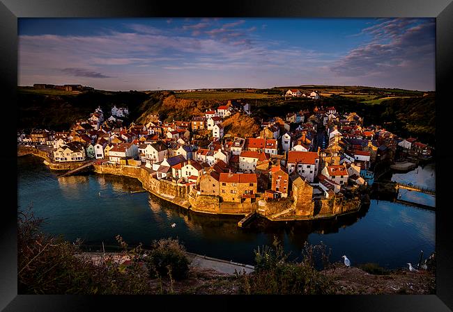  Staithes at Dawn Framed Print by Dave Hudspeth Landscape Photography