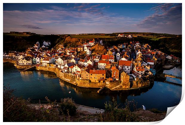  Staithes at Dawn Print by Dave Hudspeth Landscape Photography