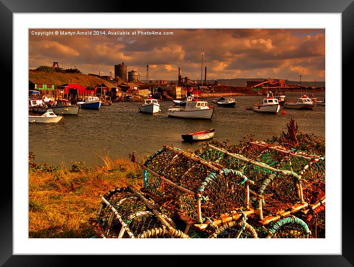  Fishing Boats in Harbour at South Gare Redcar   Framed Mounted Print by Martyn Arnold