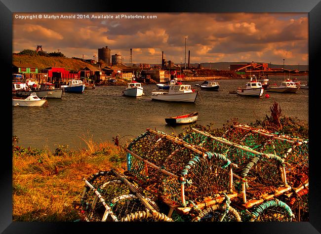  Fishing Boats in Harbour at South Gare Redcar   Framed Print by Martyn Arnold