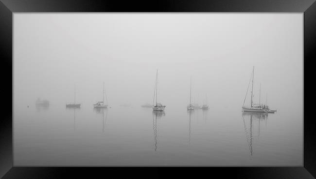 Tobermory in a summer fog Framed Print by Ian Young
