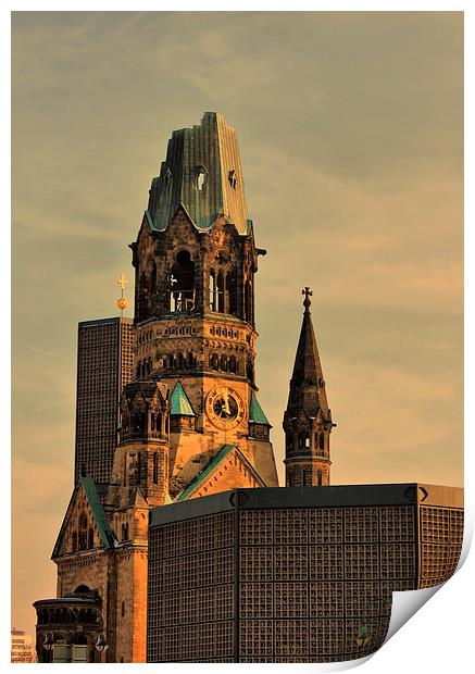  Kaiser Wilhelm Memorial Church in Berlin Print by Iveta S