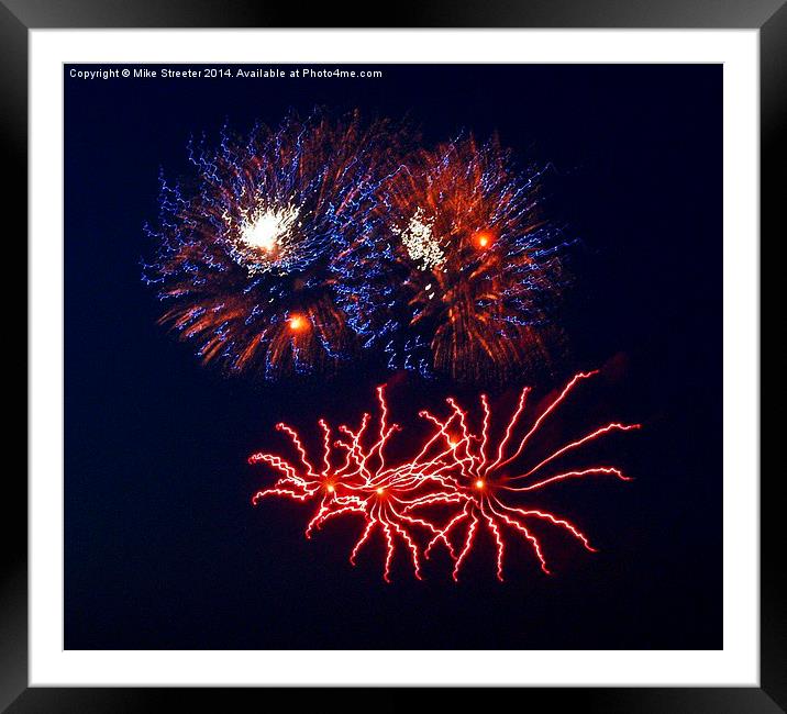  Fireworks 2 Framed Mounted Print by Mike Streeter