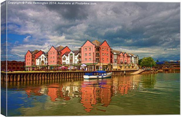  The Waterfront in Exeter Canvas Print by Pete Hemington
