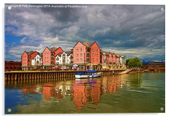  The Waterfront in Exeter Acrylic by Pete Hemington