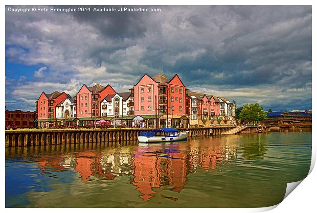  The Waterfront in Exeter Print by Pete Hemington