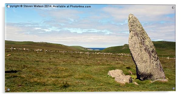The Burragarth Stone, Unst 2  Acrylic by Steven Watson