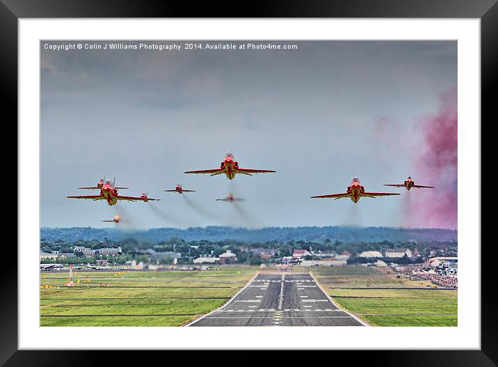  The Red Arrows Take Off - Farnborough Airshow  Framed Mounted Print by Colin Williams Photography