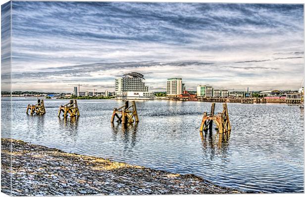 Cardiff Bay Towards St Davids Hotel Canvas Print by Steve Purnell
