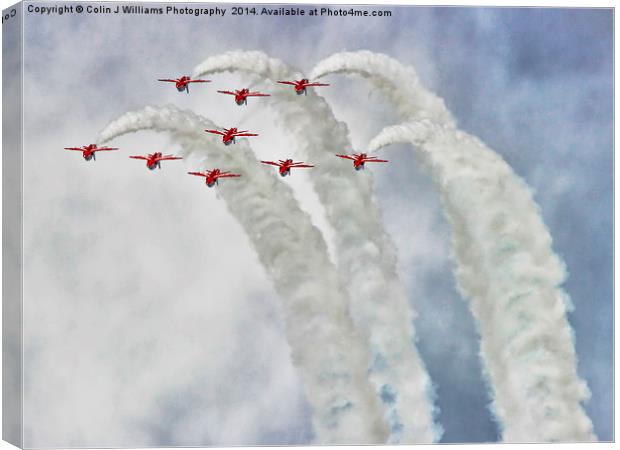 Looping In The Skies - The Red Arrows  Canvas Print by Colin Williams Photography