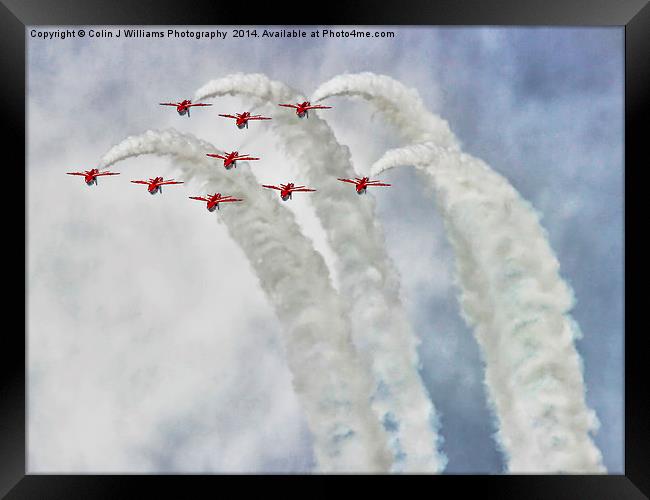 Looping In The Skies - The Red Arrows  Framed Print by Colin Williams Photography