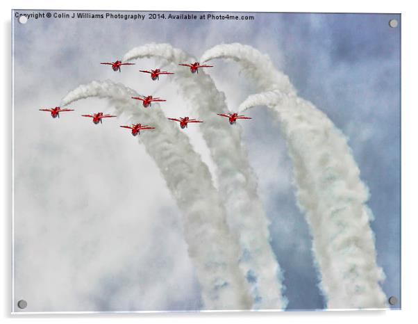 Looping In The Skies - The Red Arrows  Acrylic by Colin Williams Photography