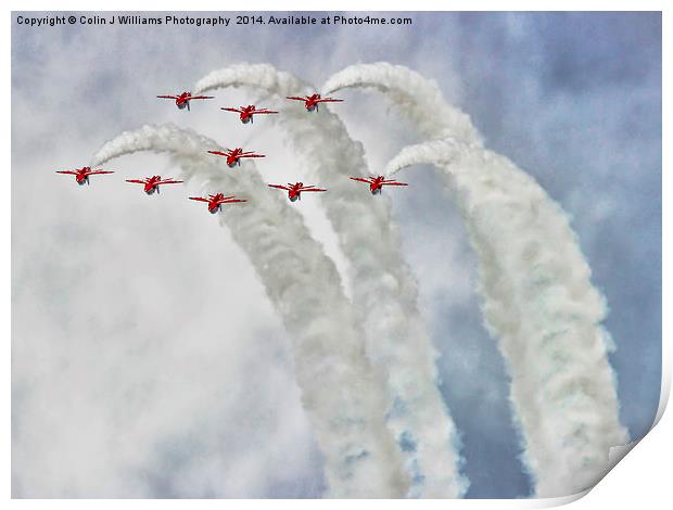 Looping In The Skies - The Red Arrows  Print by Colin Williams Photography