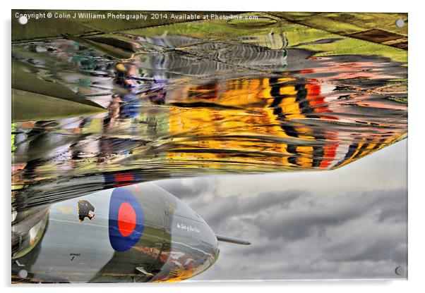 Vulcan Reflections Farnborough 2014  Acrylic by Colin Williams Photography