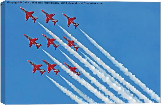  Red Arrows - Blue Sky  Canvas Print by Colin Williams Photography