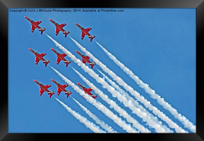  Red Arrows - Blue Sky  Framed Print by Colin Williams Photography