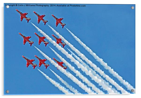  Red Arrows - Blue Sky  Acrylic by Colin Williams Photography