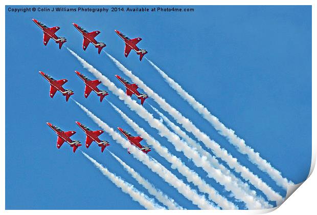  Red Arrows - Blue Sky  Print by Colin Williams Photography