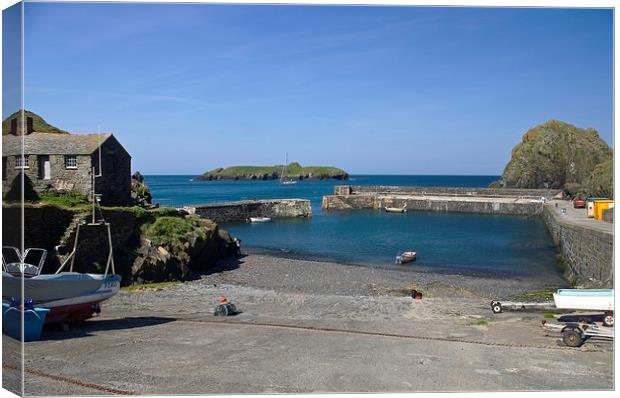  The harbour at Mullion Cove Canvas Print by Steven Plowman