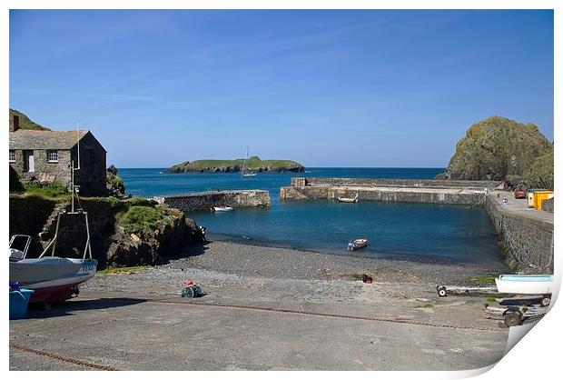  The harbour at Mullion Cove Print by Steven Plowman