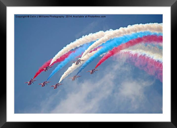  Looping Through Cloud - The Red Arrows. Framed Mounted Print by Colin Williams Photography