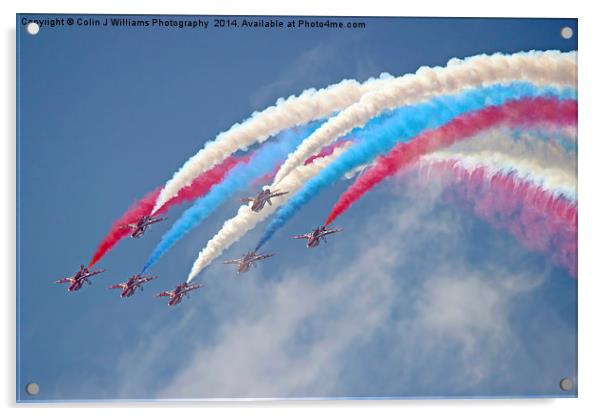  Looping Through Cloud - The Red Arrows. Acrylic by Colin Williams Photography