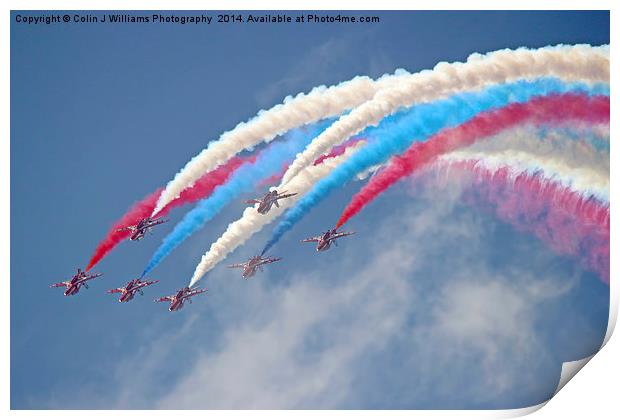  Looping Through Cloud - The Red Arrows. Print by Colin Williams Photography