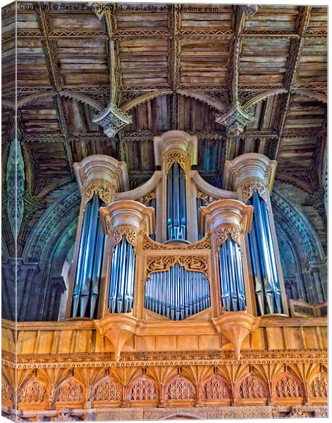  St Davids Cathedral Organ Canvas Print by Hazel Powell