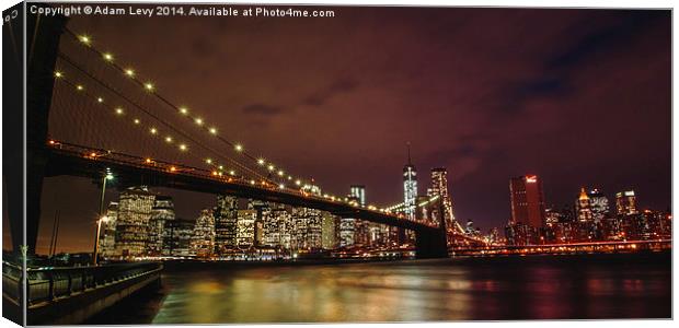  Brooklyn Bridge by Night Canvas Print by Adam Levy