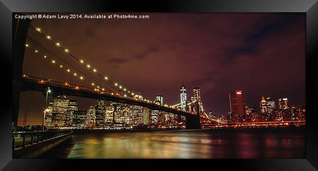  Brooklyn Bridge by Night Framed Print by Adam Levy