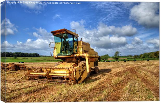 Combined Harvester Canvas Print by Gary Kenyon