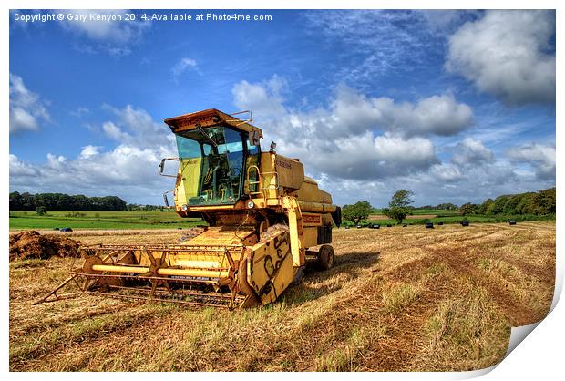 Combined Harvester Print by Gary Kenyon