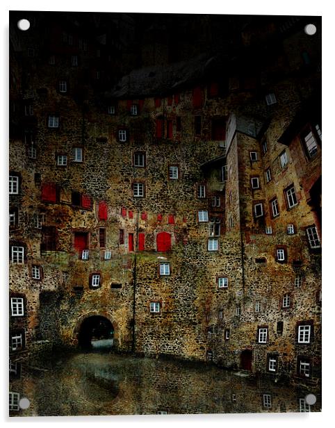   Stone Castle Reflection Acrylic by Florin Birjoveanu