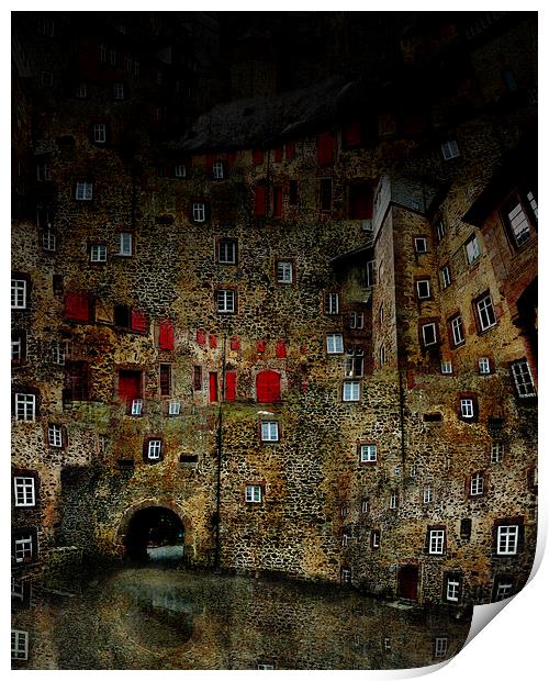   Stone Castle Reflection Print by Florin Birjoveanu