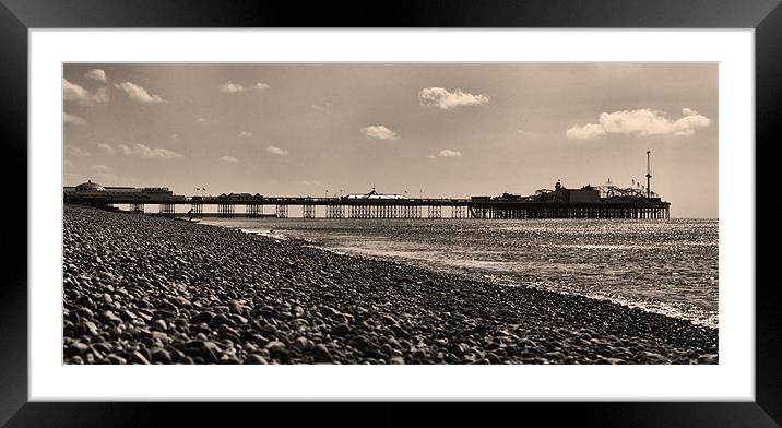 Brighton Pier & Beach - sepia Framed Mounted Print by Paul Piciu-Horvat