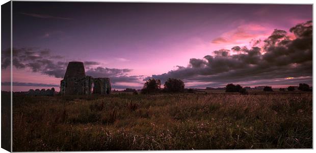  Purple Dawn at St Benet's Abbey Canvas Print by Stephen Mole