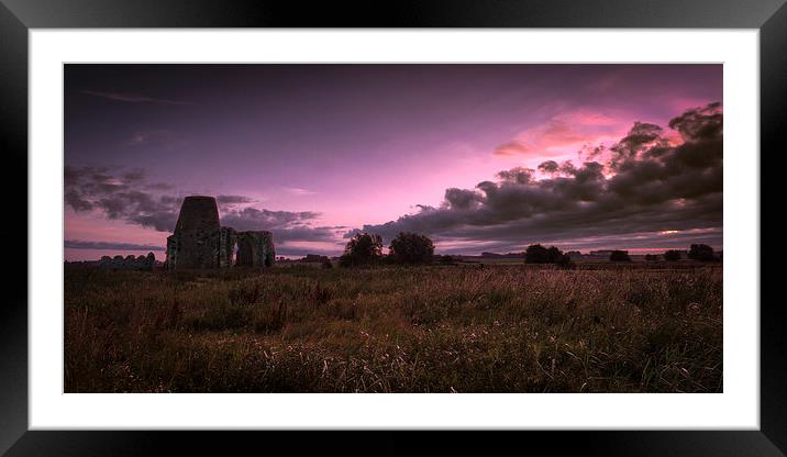  Purple Dawn at St Benet's Abbey Framed Mounted Print by Stephen Mole