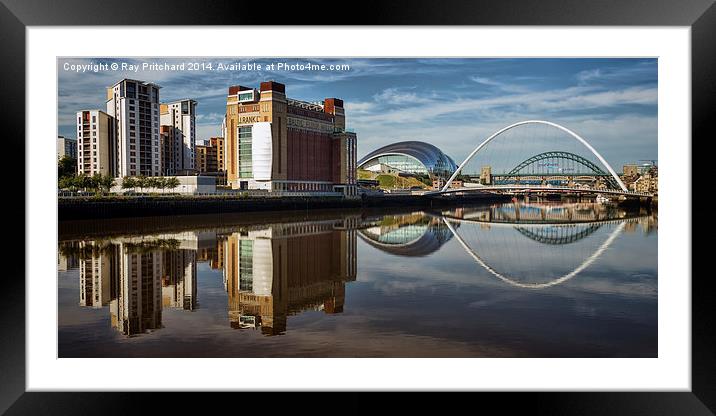  Reflections in the Tyne Framed Mounted Print by Ray Pritchard