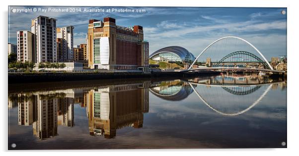  Reflections in the Tyne Acrylic by Ray Pritchard